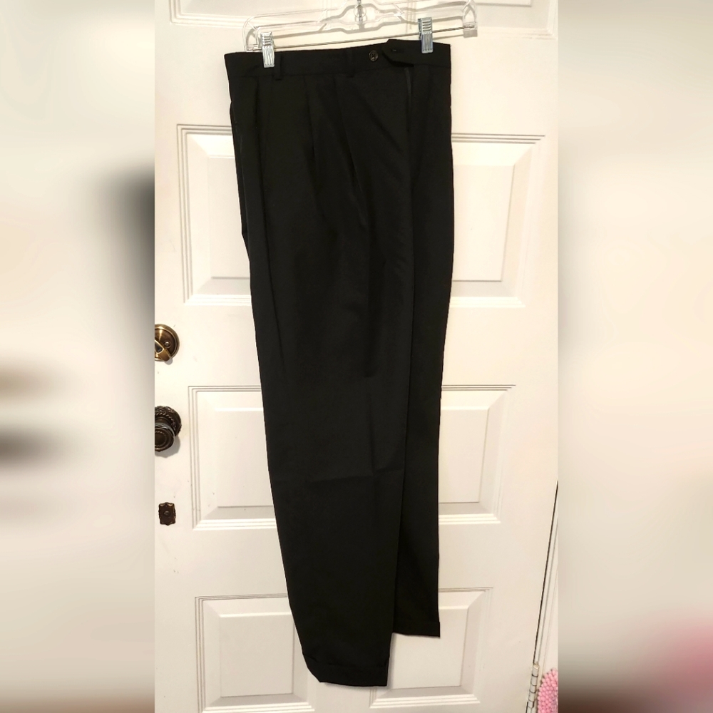 VINTAGE Chaps Ralph Lauren Men's Pleated Front Dress Pants Size 35 X 32 Black